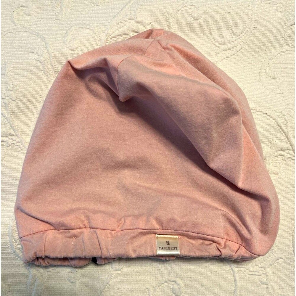 YANIBEST Satin Lined Slouchy Beanie Hair Bonnet Pink Adjustable Sleep Cap OS